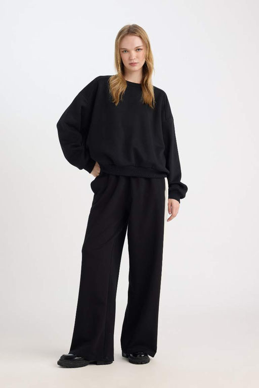 Стильные широкие спортивные штаны с широкими штанинами, эластичным поясом и полосками - Defacto фото 2