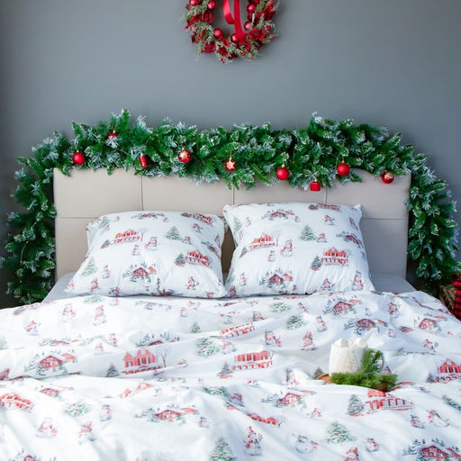 Постельное бельё Этель Funny snowman 2 сп 175х215 см, 200х220 см,70х70 см -2 шт,поплин 125 г/м2  фото 2