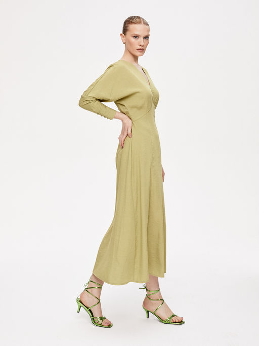 Платье с V-образным вырезом 422.050095/Оливковый