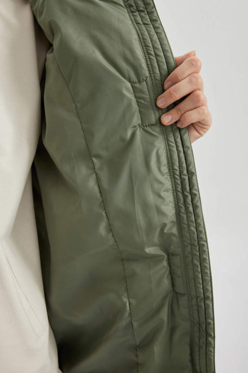 Водоотталкивающая парка DeFactoFit стандартного кроя из шелковой ткани с капюшоном  фото 7