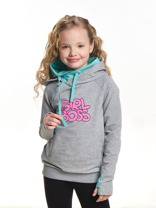 Толстовка для девочки с принтом UD 7030 серый - Mini maxi фото 4