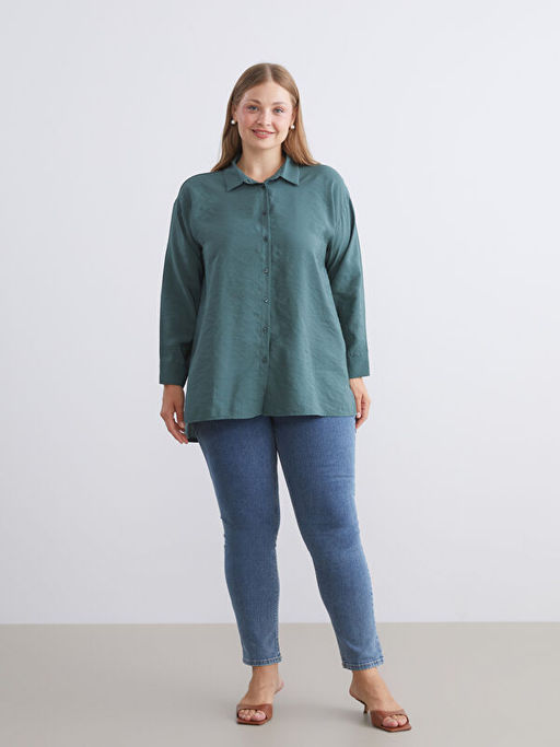 Oversize Modal Kar???ml? Kad?n G?mlek Tunik