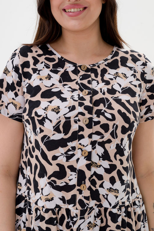 Платье женское из кулирки Кармелита 2 цветок крем - Амадэль фото 9