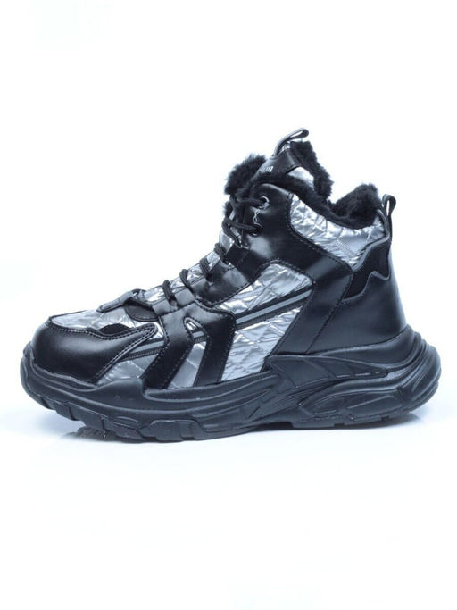 04-8525-4 BLACK Ботинки зимние женские (искусственные материалы)