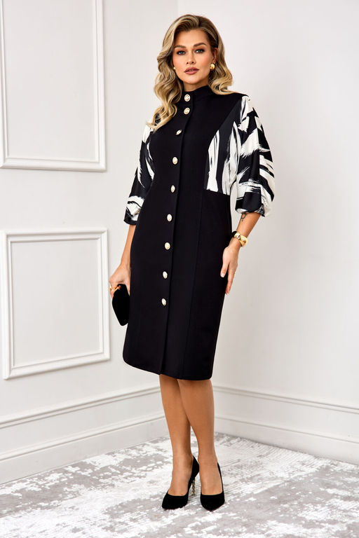 Платье AGATTI 5830-1 черно-белый