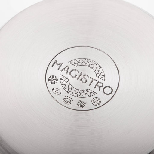 Кастрюля Magistro Tefida, 4.6 л, AISI - 201, крышка-дуршлаг, носик для слива, капсульное дно, с крышкой, индукция, нержавеющая сталь  фото 7