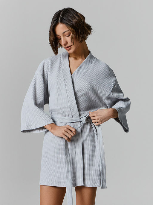 Халат женский серый вафельный - Mark formelle фото 2