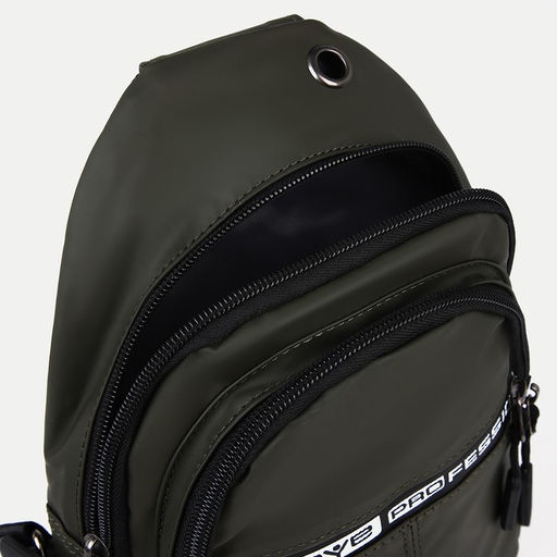 Сумка слинг мужская из текстиля, отверстие для наушников, цвет зелёный - Simaland фото 8