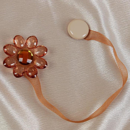 Цена за 3 шт. Подхват для штор Цветок, 6 6 см, цвет коричневый - Арт узор фото 2