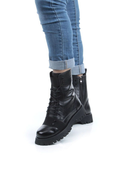 04-YPM9532A BLACK Ботинки зимние женские (натуральная кожа, натуральный мех) - Фабричный китай фото 2