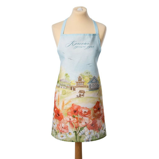 Фартук кухонный «Этель. Маки», 70×60 см, 100% хлопок, рогожка 160 г/м²