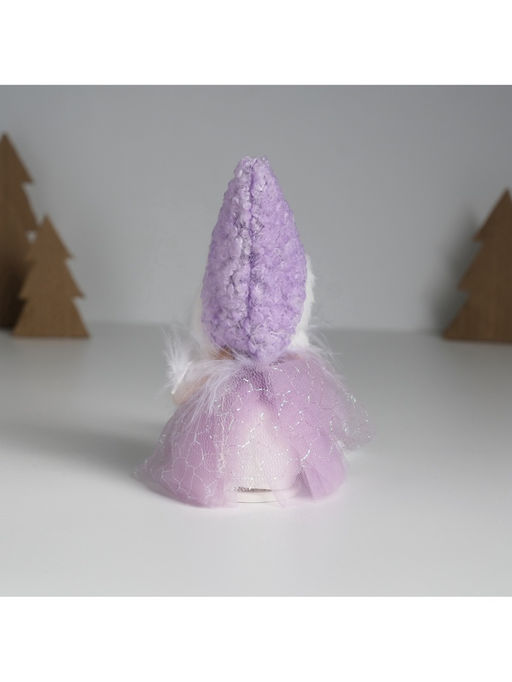 Интерьерная кукла текстильная Девочка в сиреневом платьишке с пушистым воротником, 7.2?7?18 см - Simaland фото 7