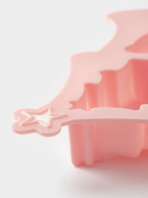 Форма для выпечки новогодняя Доляна «Ёлочки», силикон, 22×20.6×2.5 см, 6 ячеек, розовая