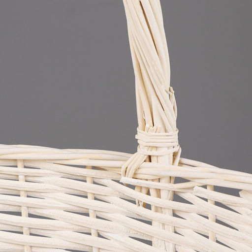 Корзина плетёная, 40×18/44 см, белый, ива