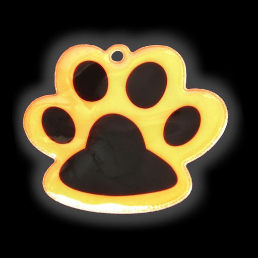 Цена за 5 шт. Светоотражающий элемент «Лапка», 5,5 × 4,8 см, цвет оранжевый