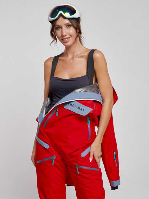 Горнолыжный комбинезон женский зимний красного цвета 2323Kr - Chunmai фото 12