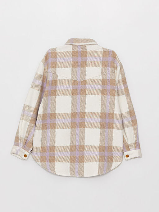 Ekose Uzun Kollu K?z ?ocuk G?mlek Ceket - Waikiki фото 3