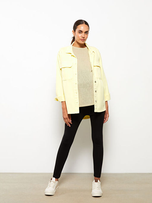 Beli Lastikli D?z Pamuklu Hamile Tayt