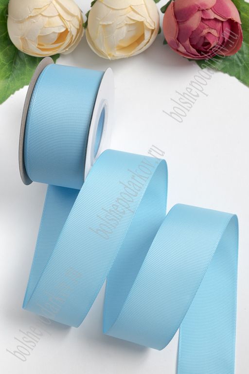 Лента репсовая 4 см*20 ярд "1 сорт" (голубой №97) SF-1349