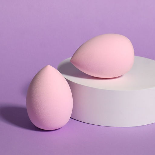 Спонжи для макияжа, набор - 2 шт, 6 4 см, увеличиваются при намокании, цвет розовый