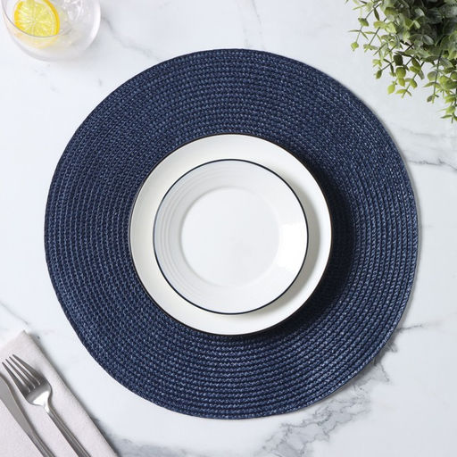 Цена за 12 шт. Салфетка сервировочная на стол Доляна «Лофт», d=38 см, синяя