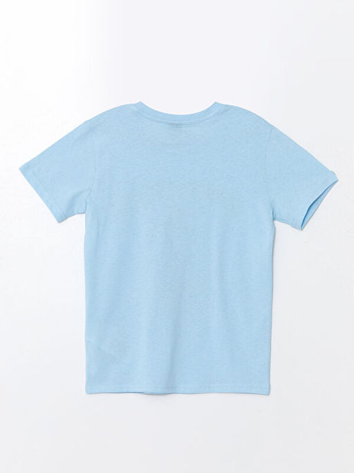 Bisiklet Yaka Bask?l? K?sa Kollu Erkek ?ocuk Ti??rt - Waikiki фото 2