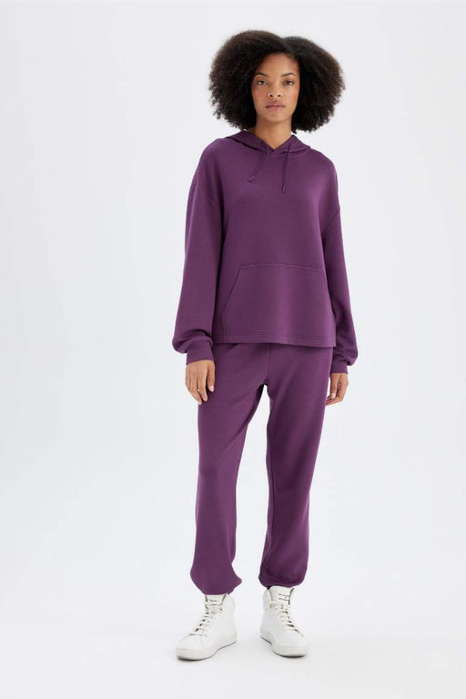 DeFactoFit Oversize толстовка широкого кроя премиум-класса с капюшоном и карманами-кенгуру для спортсменов  фото 6