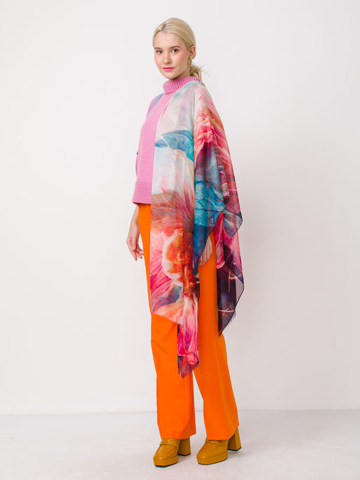 Большой, мягкий, тонкий и очень нежный двусторонний палантин с рисунком в стиле арт-деко - Tantino фото 3