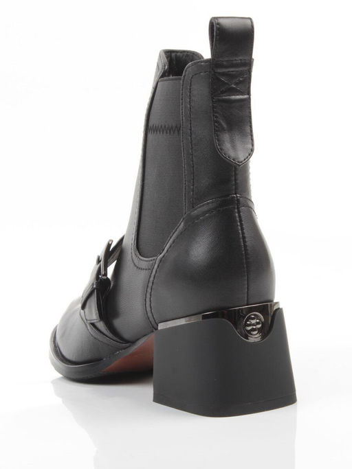 01-J4B-9A BLACK Ботинки "Челси" демисезонные женские (натуральная кожа, байка)