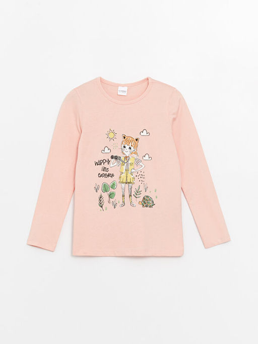 Bisiklet Yaka Bask?l? Uzun Kollu K?z ?ocuk Pijama Tak?m? - Waikiki фото 2