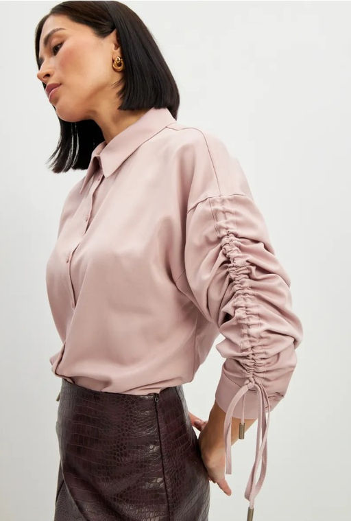 Блузка тонкая джинса OD-858-1 пудра OD-858-1 - Tantino фото 23