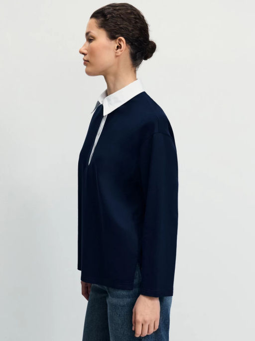 Хлопковый джемпер с отложным воротником / Zarina