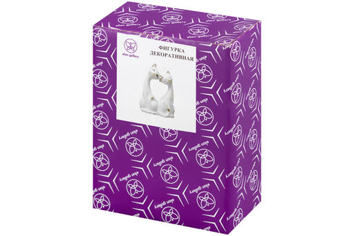 Фигурка декор. 7*3,5*9,5 см "Пара кошечек" белая, золото