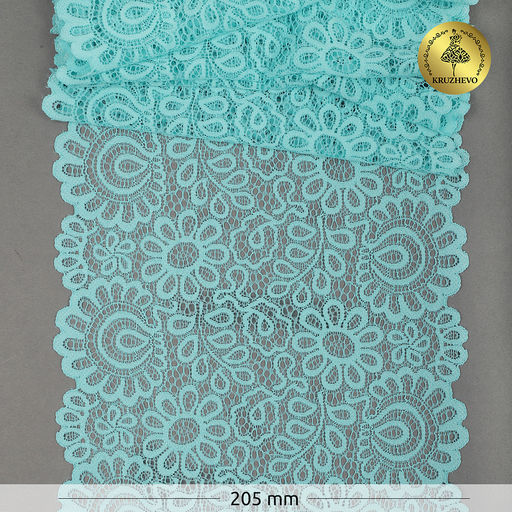 Кружево-стрейч KRUZHEVO арт.TBY.YSTL00839 шир.205мм цв.L422 тиффани уп.25м