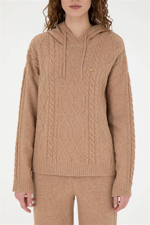 Женский свитер песочного меланжа - U.s. polo assn фото 6