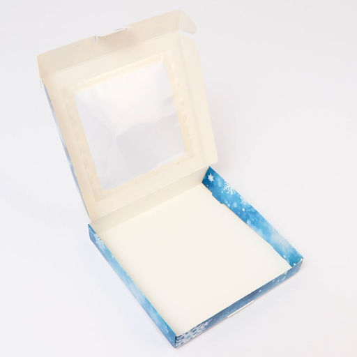 Цена за 5 шт. Подарочная коробка складная с окном «С Новым годом!», 19×19×3 см