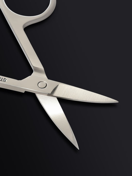 Ножницы маникюрные Premium, загнутые, узкие, 8.8 см, на блистере