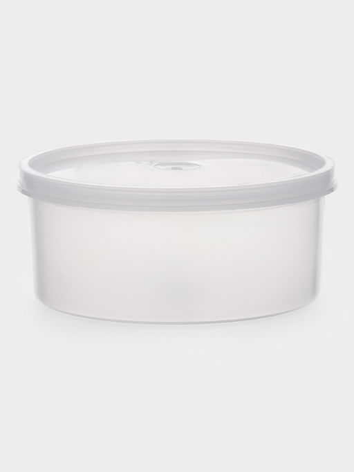 Цена за 5 шт. Контейнер пищевой, 450 мл, с герметичной крышкой, d=12.5 см, h=5.5 см, пластик