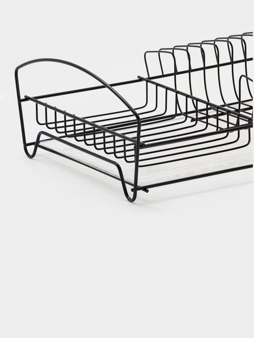 Сушилка для тарелок и кружек с поддоном 39*25*12 см, цвет черный