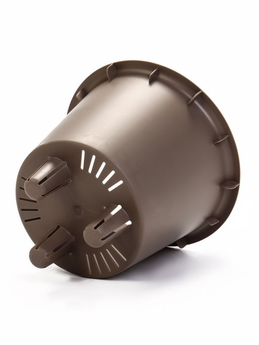 Кашпо для цветов «Рамона», 1 л, d=15 см, h=14 см, со вставкой, пластиковое, серое