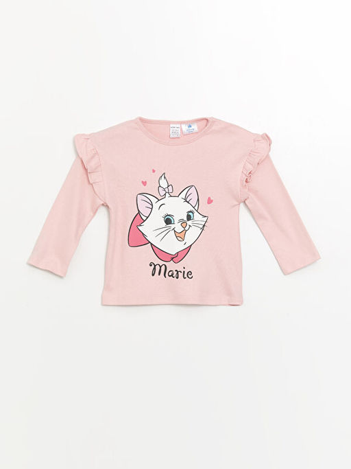 Bisiklet Yaka Uzun Kollu Mary Cat Bask?l? K?z Bebek Pijama Tak?m? - Waikiki фото 2