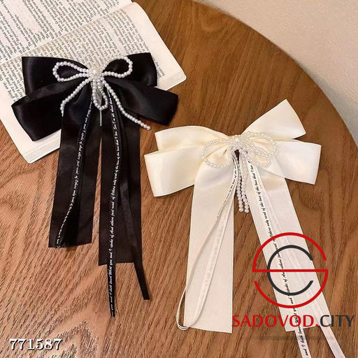 Атласная заколка для волос с бантом и лентой - Bruno фото 7