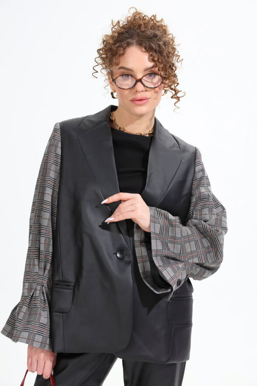 Костюм NIKVA н950-1 чёрный+серая клетка  фото 6