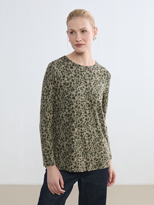 Bisiklet Yaka Desenli Bluz