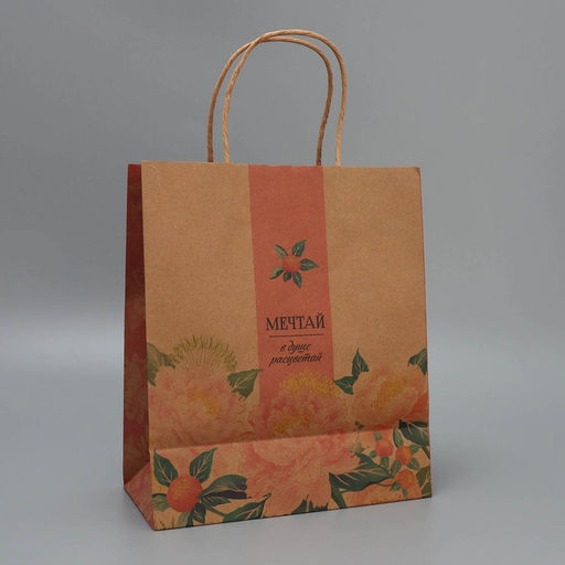 Цена за 2 шт. Пакет подарочный крафтовый, упаковка, Мечтай, ML 23?27?11.5 см