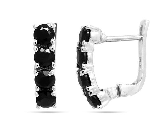 Серьги из серебра сапфир корунд, Монако