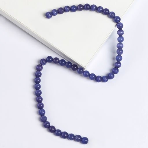 Бусины из натурального камня «Кошачий глаз» набор 50 шт., 1 шт. — 8 мм, фиолетовый