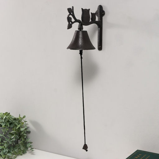 Колокол сувенирный чугун Сова с совёнком на ветке 20х10,5х17 см - Simaland фото 2