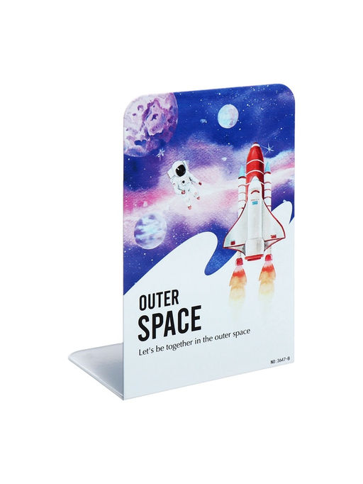 Держатель (ограничитель) подставка для книг, 2 штуки «Космос.Ракета»