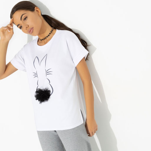 Футболка с акцентным декором В твою честь (белый) - Charutti фото 4